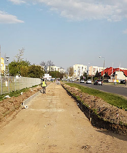 Żyrardów, przygotowanie nawierzchni pod polbruk Plac Jana Pawła II